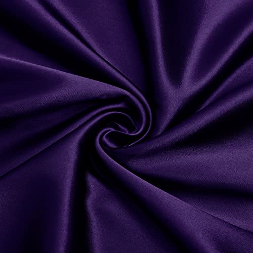 VACVELT Charmeuse Satin Fabric by The Yard, 60 Inch Wide Purple Satin Fabric Shiny & Soft Cloth Fabric, Silky Satin Fabric for Bridal Dress, Wedding Decorations, Crafts, Sewing, Draping (3 Yards)