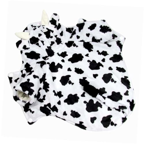Disfraz para perro blanco con estampado de vaca XS