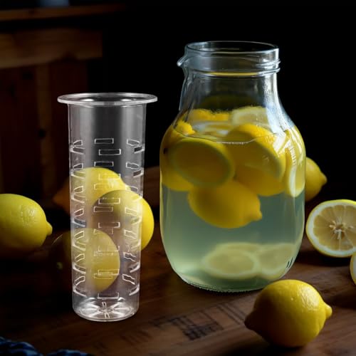 Image of Juice Jar with Acrylic Fruit Infuser and Ice Core 9-Inch Beverage Dispenser for Home Party and Commercial Use
