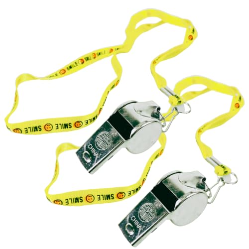 SCURRY (2 Pack) Classic Sports Whistle | Strong, Crisp Sound | Vibrant Yellow Lanyard Included | Multifunctional for Coaches, Referees, and Trainers