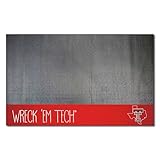FANMATS 21233 Texas Tech Red Raiders Southern Style Vinyl Grill Mat - 26in. x 42in. - Deck Patio Protective Mat | Oil, flame, and UV resistant