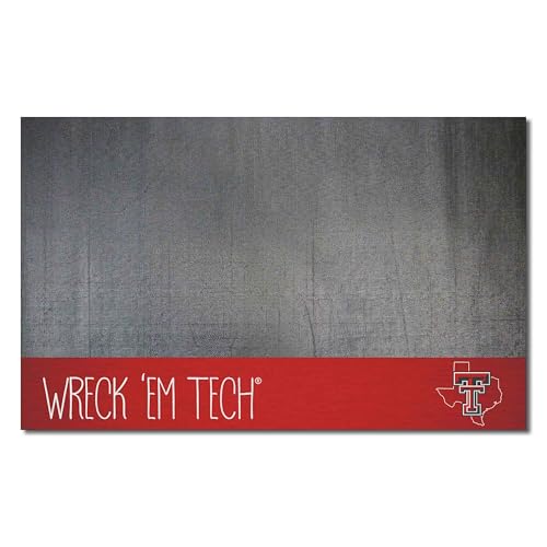 FANMATS 21233 Texas Tech Red Raiders Southern Style Vinyl Grill Mat - 26in. x 42in. - Deck Patio Protective Mat | Oil, flame, and UV resistant