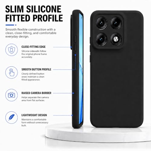 Image of FIRST MART Matte Silicone Back Cover for Motorola Edge 70 Max - Black