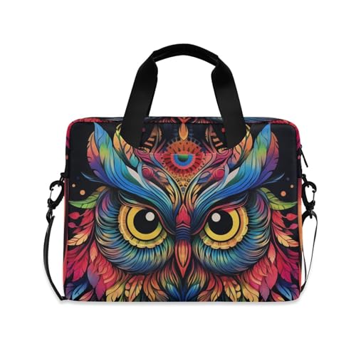 Funda para portátil Boho ALAZA con estampado búho arcoíris