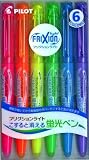 Pilot Frixion Light Fluorescent Ink Erasable Highlighter Pen (Pink / Orange / Yellow / Green / Blue / Violet) (Japan Import)
