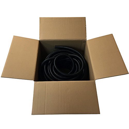 Electriduct Split Wire Loom Tubing Polyethylene Corrugated Flexible Conduit - 1/4" Nominal Size - 10 Feet - Black - Thumbnail 2