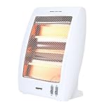 Geepas Quartz Halogen Heater | Compact Energy Efficient Electric Heater | 2 Heat Settings 400W/800W | Safety Tip Over Switch & Low Running Cost | Portable Room Heater for Home Caravan Office
