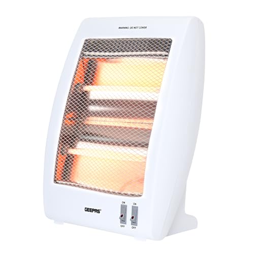 GEEPAS Quartz Halogen Heater Compact Energy Efficient 2 Heat 400W/800W