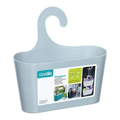 Stardis Shower Basket Green with Hooks for Hanging Shower Shelf Bathroom Utensilo Hanging Shelf Cover