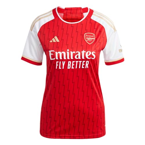adidas Women's Soccer Arsenal 23/24 Home Jersey - Celebrate a Unique Anniversary with Lightning Bolts and Gold Details (as1, Alpha, m, Regular, Regular)