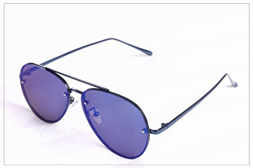 Lunettes de soleil UV souples YL sans cadre avec verres miroirs ronds style frogs conventionnel