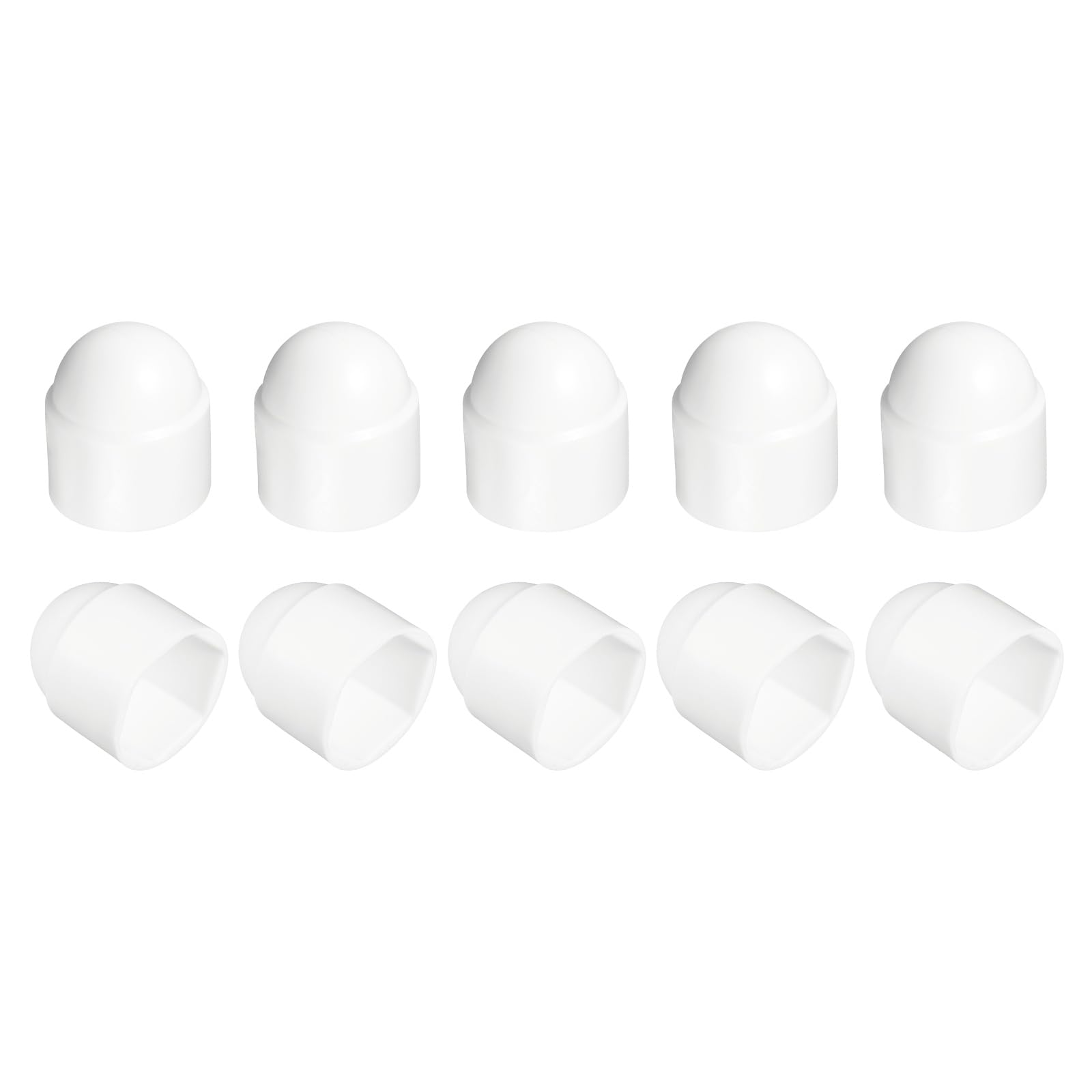 sourcing map Nut Protection Cap, 10Pcs M20x30x40mm - Plastic Hexagonal Screw Protection Cap, Dome Acorn Hex Head Bolt Covers, Waterproof Decorative Caps (White)