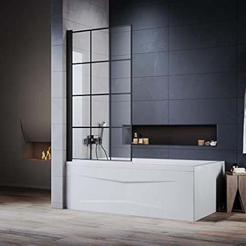 Elegant 800mm Black Framed Shower Screen Cover