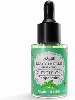 Maccibelle Cuticle Oil 0.5 oz - Heals Dry Cracked Cuticles (Peppermint, 0.5 Fl Oz)