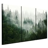 LUMASOUL Cuadros Decoracion Salon Modernos 3 Pieza - Decoración Pared Natura Motivo - Cuadros Decorativos con marcos de madera y telares Salón y dormitorio - 120x80 cm