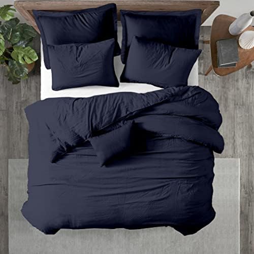 Kotton Culture King Duvet Cover 3 Piece 100% Egyptian Cotton Breathable All Season 600 Thread Count with Zipper Closure & Corner Ties Soft Comforter Cover (Cal King/King, Navy Blue)