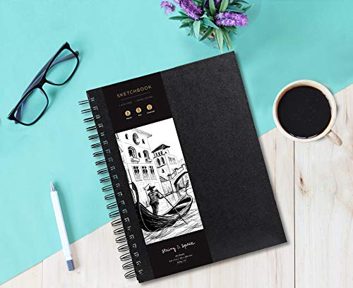 Artist’s Sketchbook Hardcover – 200Gsm Very Thick Paper – Large, Spiral Sketch Book For Drawing And Mixed Media – Sketch Pad, Art Book - 8.25 X 11.4, 40 Sheets / 80 Pages #TOP6