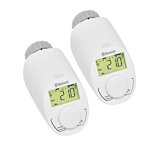 SmartBlue Heizköperthermostat Bluetooth 2-er Set, Programmierung über Smartphone oder Tablet