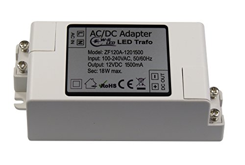 Trasformatore per LED, 12 V CC, 18 W, intensità