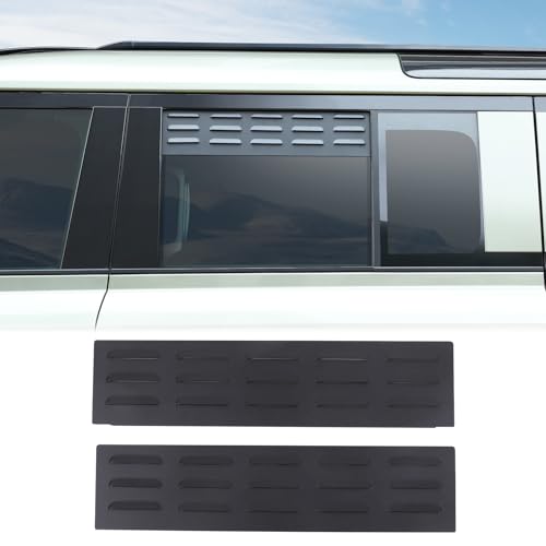 Car Rear Side Window Louvers Air Vent Cover Compatible with Land Rover Defender 110 130 2020-2025 Rear Side Window Louvers Sun Shade Cover Wind Vent Air Deflector Decorator with Mesh Net Accessories