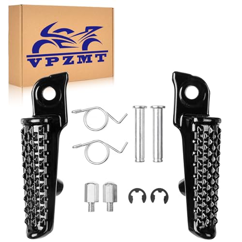 VPZMT Motorcycle Front Foot Pegs Footrests Pedal for Honda 2003-2023 CBR 600RR 2004-2023 CBR 1000RR 2008-2023 CB1000R Models (Front-Black)
