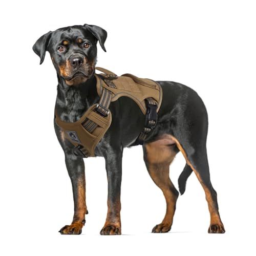 FEimaX Pettorina Tattica per Cani Regolabile Traspirante Gilet Militare Anti Tiro con Maniglia e 2 Manici Imbracatura Riflettente per Cani di Taglia Grande Media e Piccola