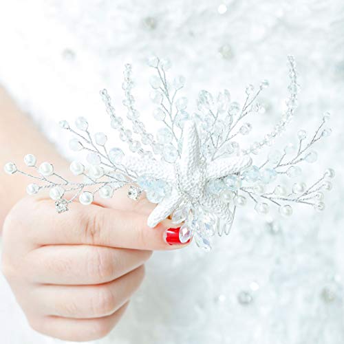 Aukmla Bride Wedding Hair Combs Starfish Bridal Headpiece Flower Hair Accessories Decorative For Women And Girls #TOP3