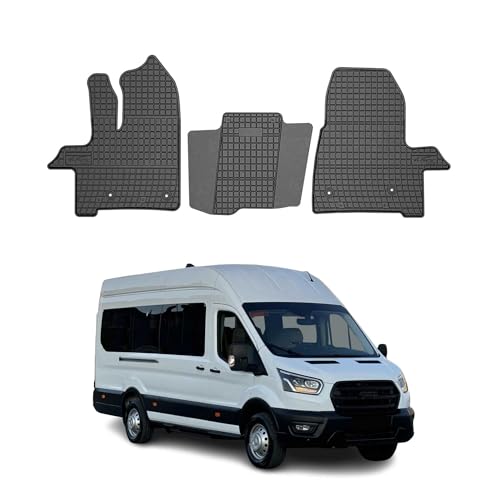 Alfombrillas de coche Ford Transit Van 2019-2023 goma alfombras furgoneta OMAC negra juego 3tlg