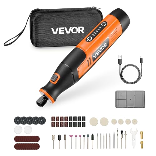 VEVOR Kit d'outils rotatifs sans fil, 73 PCs, mini-outil rotatif électrique portable CC 4 V, 5...