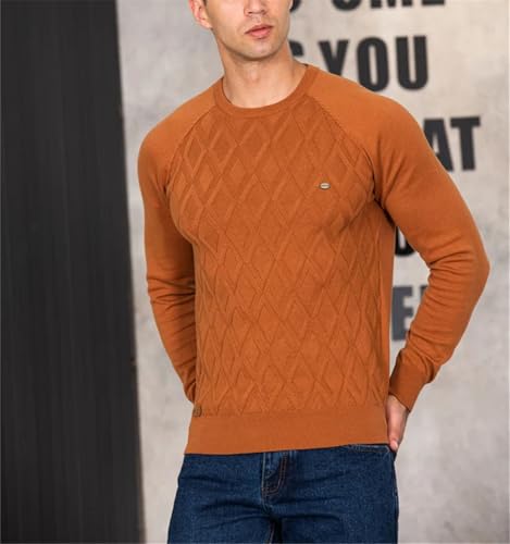 Men's Argyle Knit Pullover Sweater Basic Solid Color Crewneck Long Sleeve Warm Jumper Stylish Casual Everyday Top4