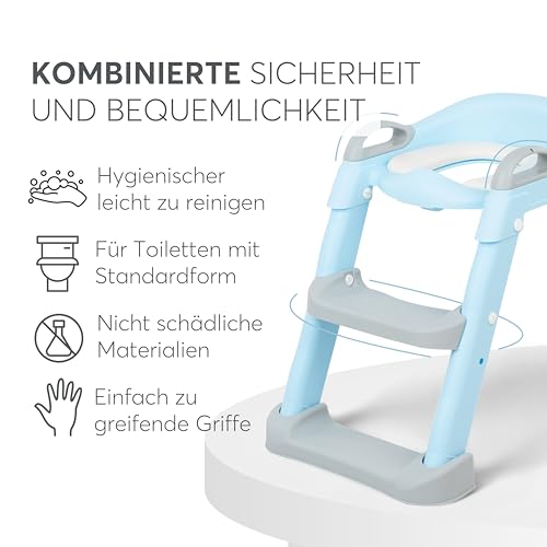 KikkaBoo Toilettensitz für Kinder mit Treppe LEA, Toilettentrainer, Zusammenklappbar & einstellbar, anatomischer Aufbau, Weiche… – Ansicht 3
