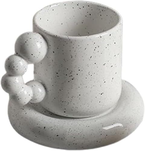 DancJulie2点セット マグカップ × ソーサー 韓国雑貨 325ml ラウンド もこもこ バブル ハンドメイド 手作り マグ プレート 食器 アート ティーカップ コーヒーカップ カップ コップ 皿 置物 韓国 北欧 雑貨 インテリア おしゃれ 無