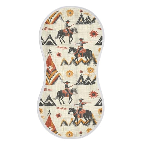 Image of Muslin Baby Burp Cloths, Desert Cowboy Horseback Riding Baby Bibs Rags Comfy Soft Absorbent in for Newborn Boys and Girls 1 Piece 22 x 11 Inch