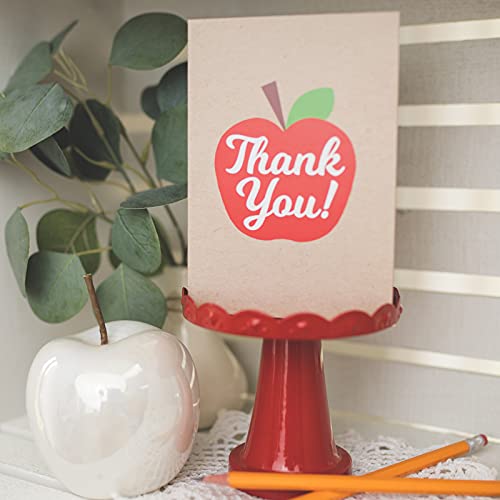 Tiny Expressions Teacher Appreciation School Thank You Cards With Inside Message (4 Pack Apple) #TOP1