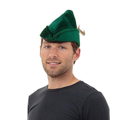Bristol Novelty- Chapeau Robin des Bois Feutre Doux Hood, BH531, Vert, Taille Unique Halloween