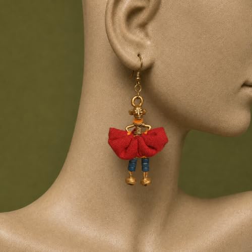 Image of Royal Queen & Empress Handcrafted Tribal Dhokra Earrings Collection for Women - Statement Ethnic Designs in Multiple Colours