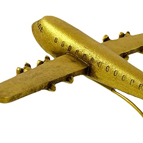 Estatua avión escritorio decorativo dorado 7x5x8 in miniatura 6