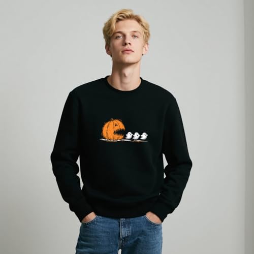 Trendy Halloween Pumpkin Chasing Ghost Sweatshirt Funny Boo Ghost Sweatshirt4