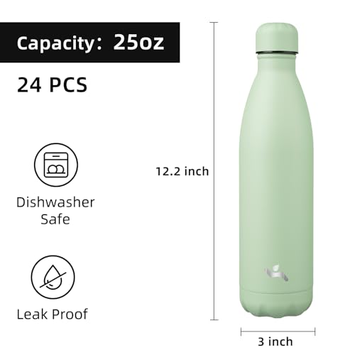 Image of Konokyo 24 Pack 25 oz Insulated Stainless Steel Water Bottle