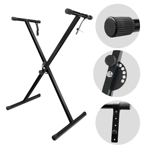 Image of Kadence Heavy-Duty, Single X Adjustable Piano Keyboard Stand with Locking Straps (NK12 Single Braced)