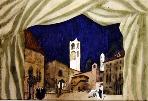 Toile Leon Bakst la chasse à la marquise grand format 60x90cm pour habiller un mur vide