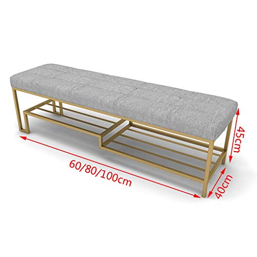 Banc à chaussures en fer 80x40x45 cm meuble d'entrée noir - 3
