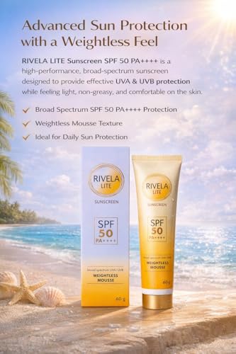 Image of Lite Sunscreen SPF 50 PA+++ | Weightless mousse texture | Tinted Matte Finish | Broad Spectrum UVA & UVB Protection | Lightweight, Non-Greasy | Suitable for Oily & Acne-Prone Skin | 60g