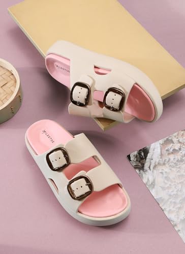 Image of RADIANCE Women Buckle Sandals with Super Soft Insole | Ergonomic Footbed | Lightweight | Skin-Friendly | Cushioned Sole | Trusted by Doctors l Latest, Stylish and Trendy Slip-Ons for Girls and Ladies