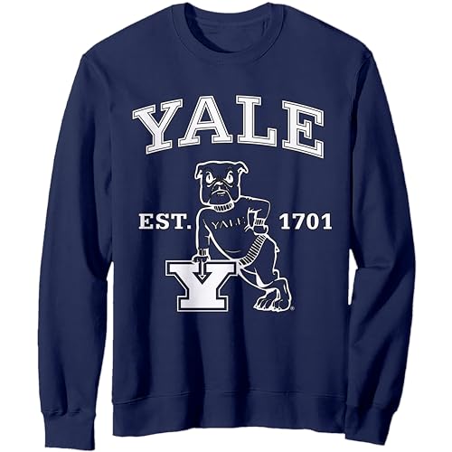 Isaac Morris Limited Yale University Leaning Bulldog Men’s and Women’s Long Sleeve Crewneck Sweatshirt3