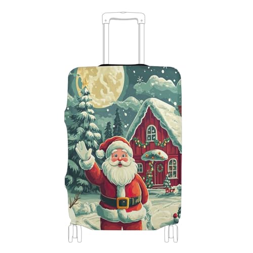 Joisal Suitcase Covers Luggage Protector Cute Baggage Flower Flight Travel Suitcase Sleeve Christmas Scene Santa Claus Snowman, M, Fits 22-24 Inch Case