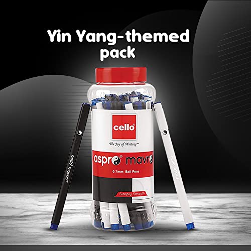 Image of Cello Aspro Mavro Black Ball Pen Pack of 50 Aspro Mavro Ball Pens Pack of 25 Faster Grip Ball Pens | Pack of 60