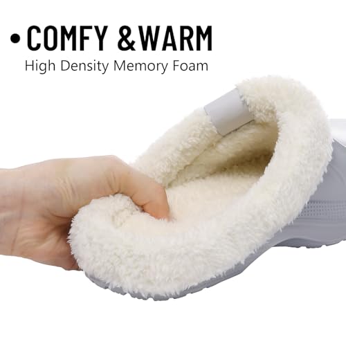 Image of Beslip Fur Lined Clogs for Women & Men Fuzzy Slippers with Memory Foam