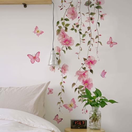 Vinilo Decorativo Floral Vinilo Rosa para Pared miniatura 3