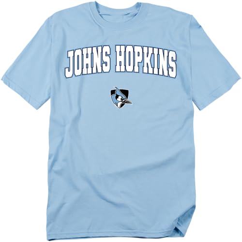 LOGOVISION Johns Hopkins University Arch Logo Unisex Adult T Shirt, Light Blue, Large